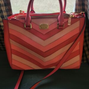 Vibrant Pink Chevron Tote Bag